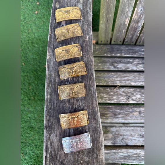 Accessories - 7‎ WESTERN COWBOY COWGIRL GOLD SILVER LONGHORN BULL CONCHOS NAVAJO 4 SKINNY BELT